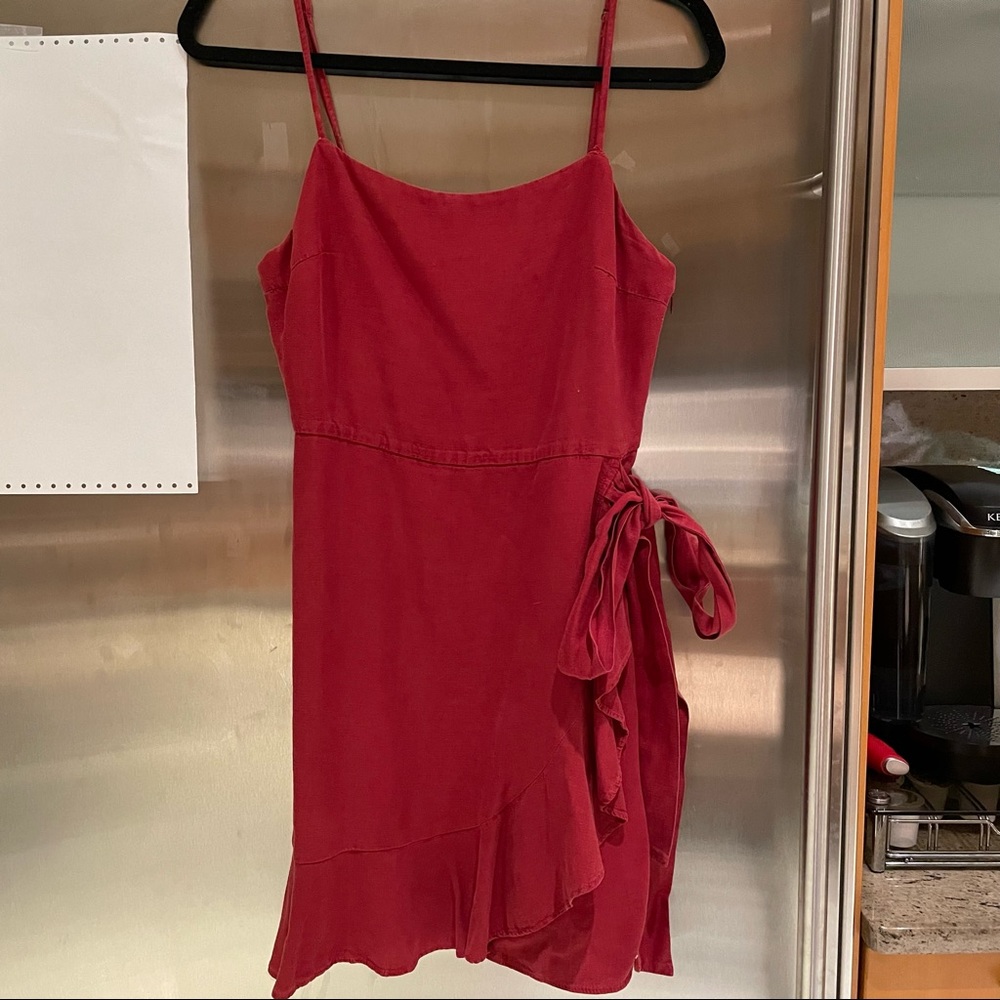 Zara red wrap mini dress